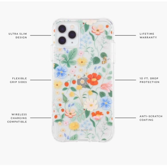 Rifle Paper Co Clear Strawberry Fields iPhone Case - Picture 2 of 5